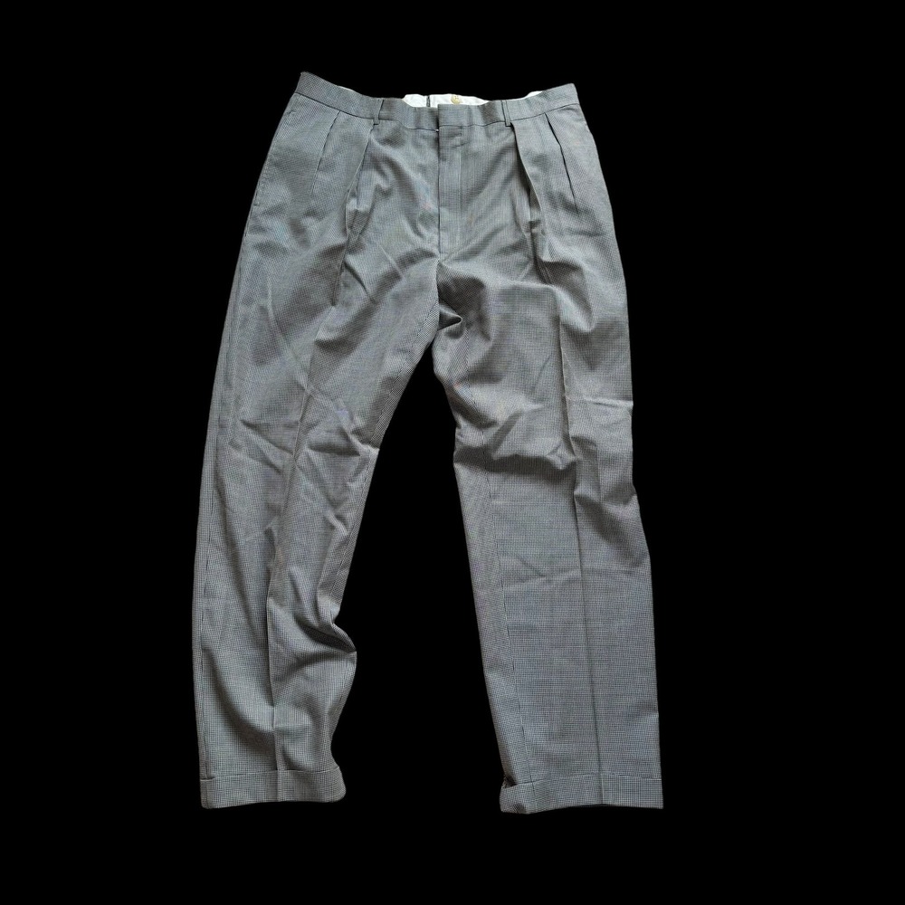 Polo Ralph Lauren Blue Label Italy Virgin Wool Houndstooth Pleated Pants 38R